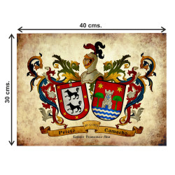 Heráldica de 2 apellidos con sus escudos