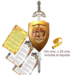 Metopa de dos apellidos con espada Tizona