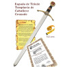 Metopa de dos apellidos con espada templaria
